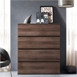 Klair Living Liv 4-Drawer Contemporary Engineered Wood Chest in Walnut Brown