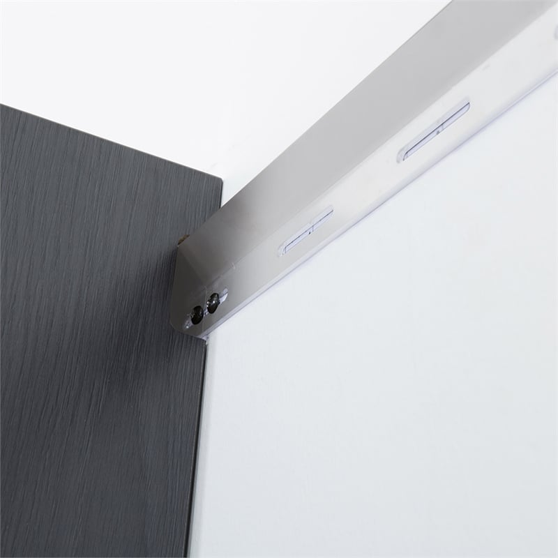 Wood Utility Storage Garage Cabinet in Metallic Gray