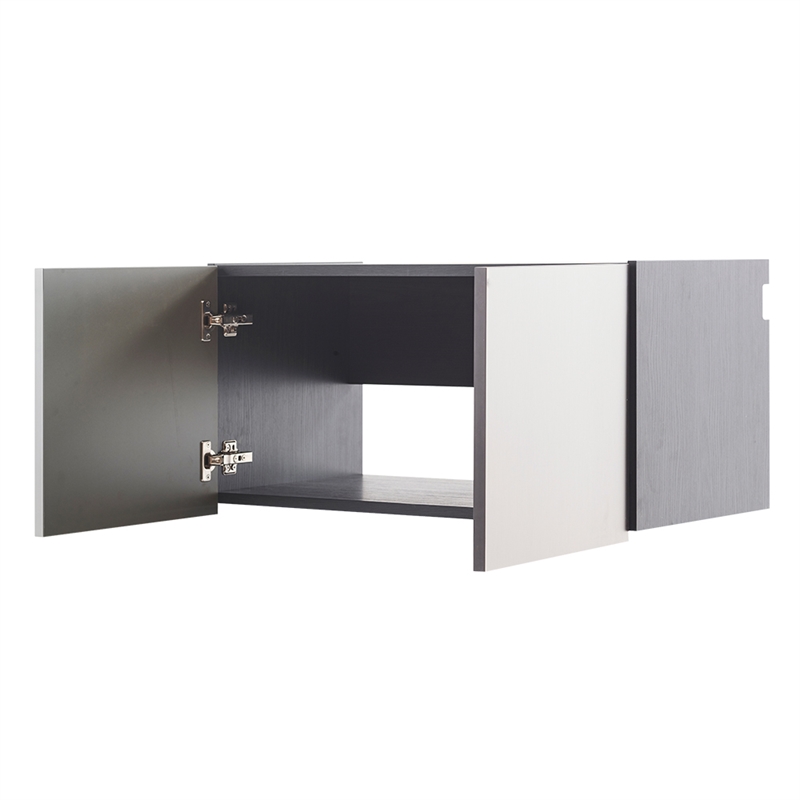Wood Wall Mounted Garage Cabinet in Metallic Gray