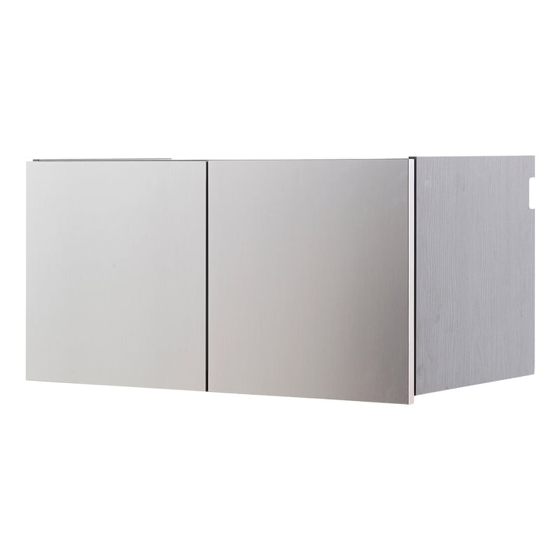 Wood Wall Mounted Garage Cabinet in Metallic Gray