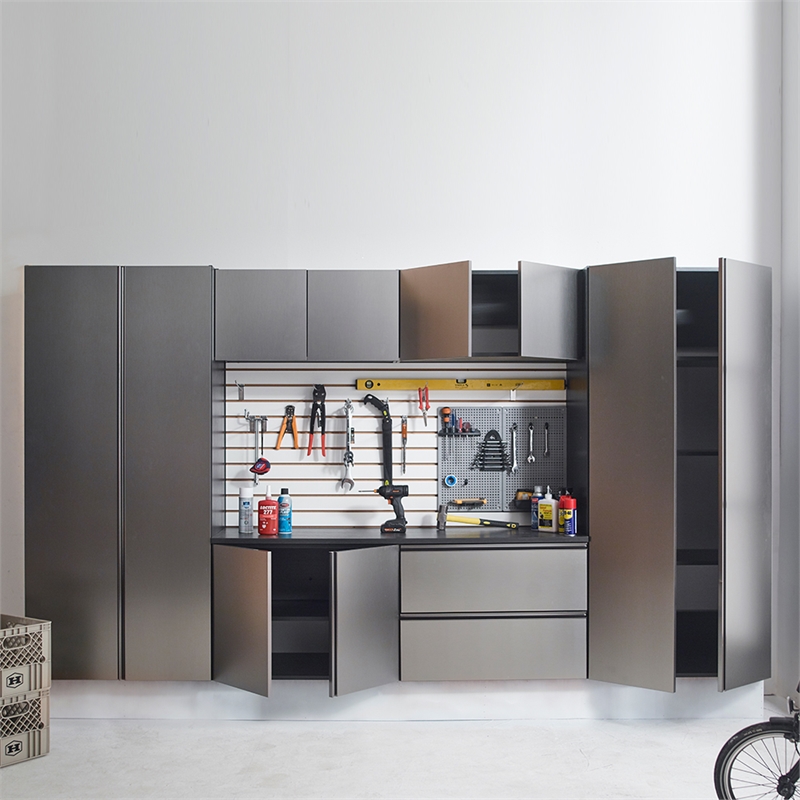 Klair Living 7-Piece Engineered Wood Garage Cabinet Set in Gray