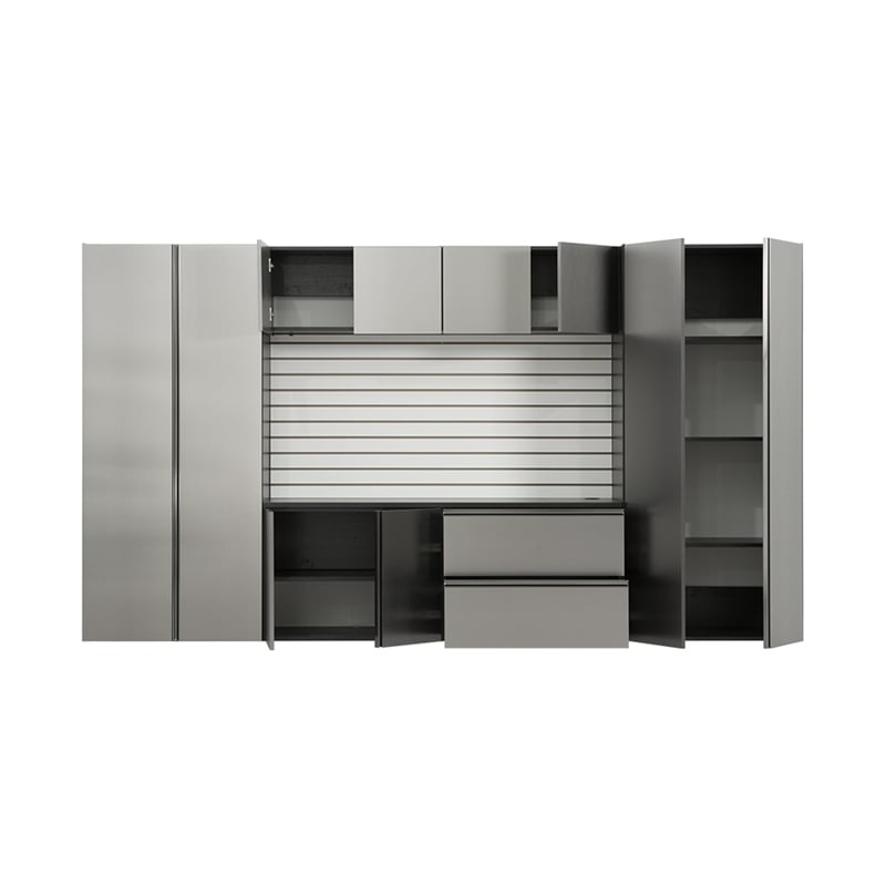 Klair Living 7-Piece Engineered Wood Garage Cabinet Set in Gray