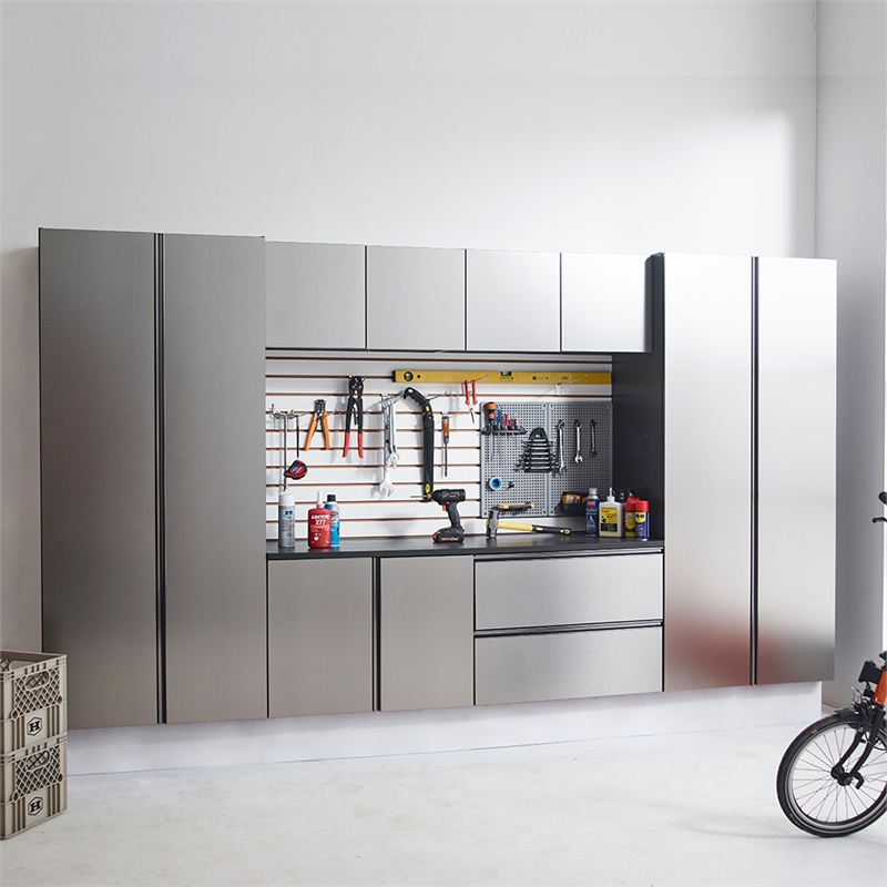 Klair Living 7-Piece Engineered Wood Garage Cabinet Set in Gray