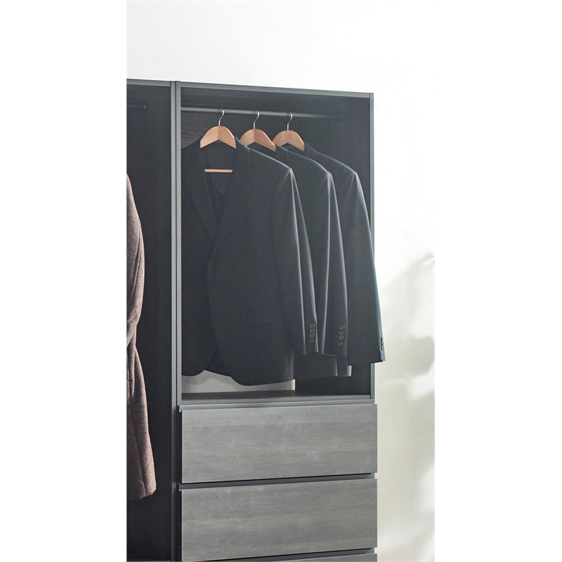 Prosper Gray Freestanding Walk in Wood Closet System