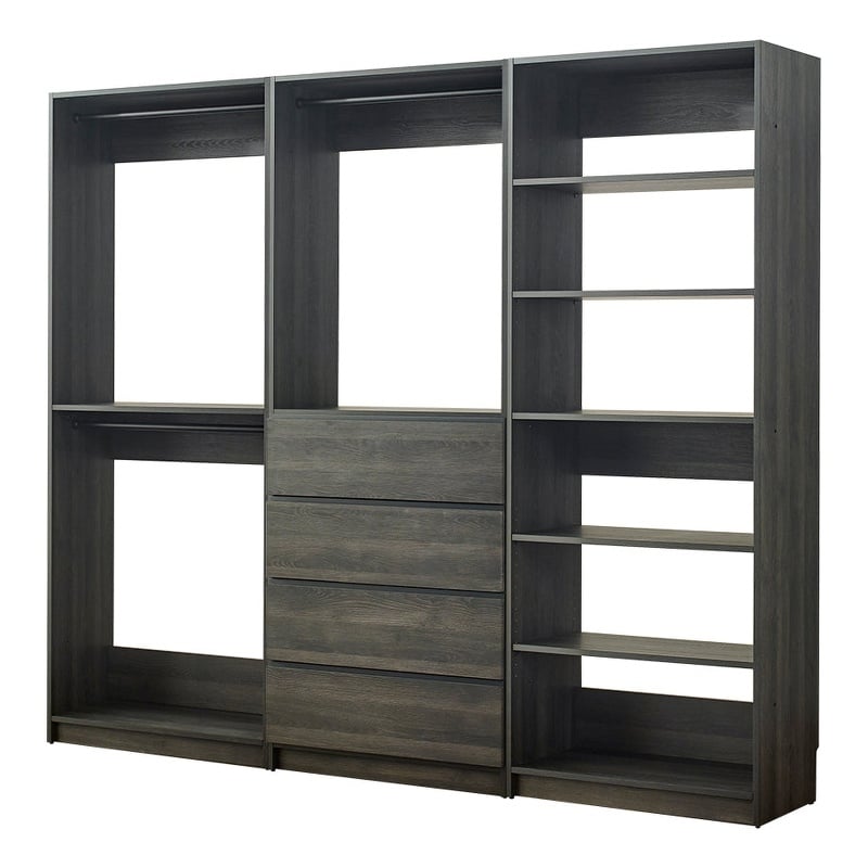 Prosper Gray Freestanding Walk in Wood Closet System