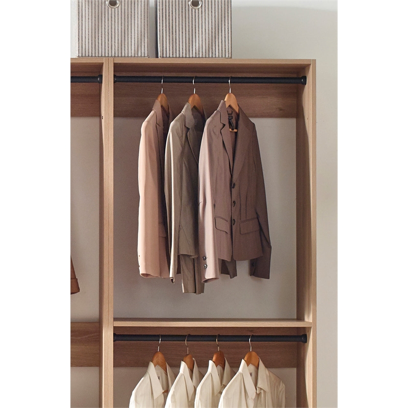 Prosper Oak Freestanding Walk in Wood Closet System