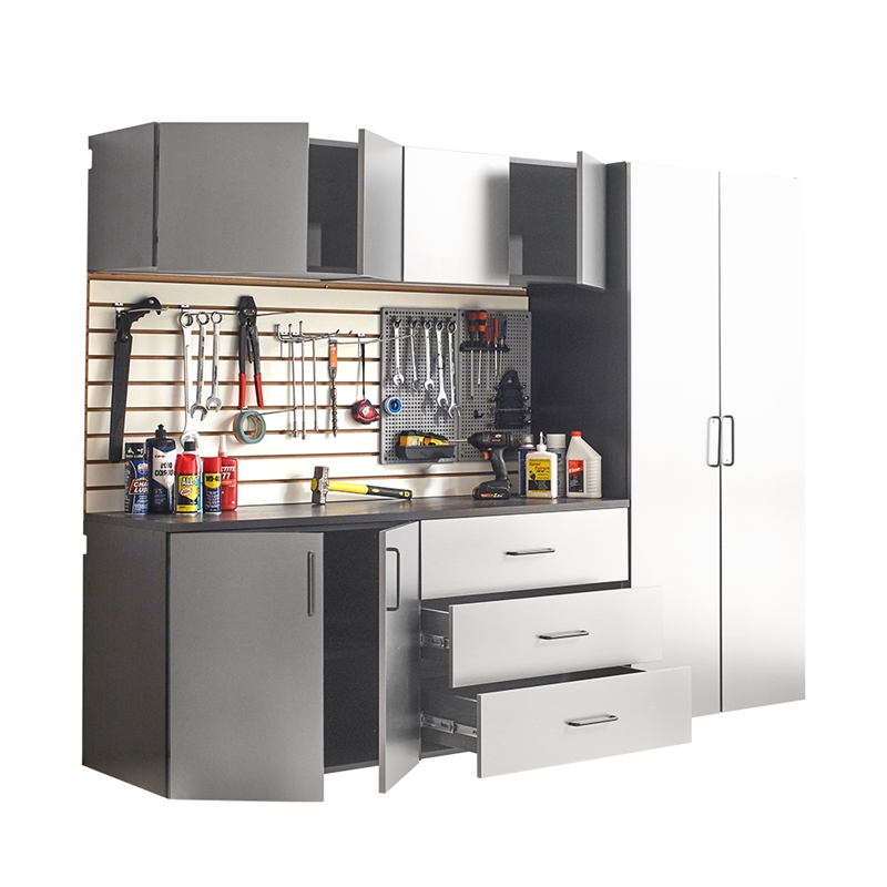 Klair Living Astro Series Garage Cabinet Set B (6-Piece) in Metallic Gray