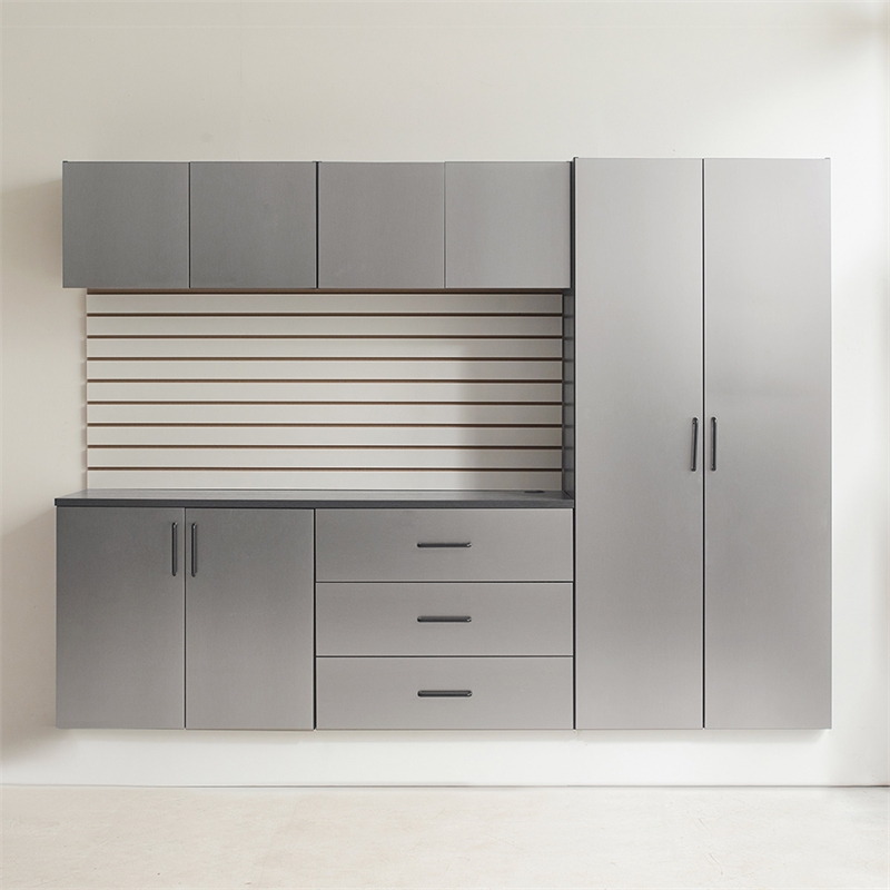 Klair Living Astro Series Garage Cabinet Set B (6-Piece) in Metallic Gray