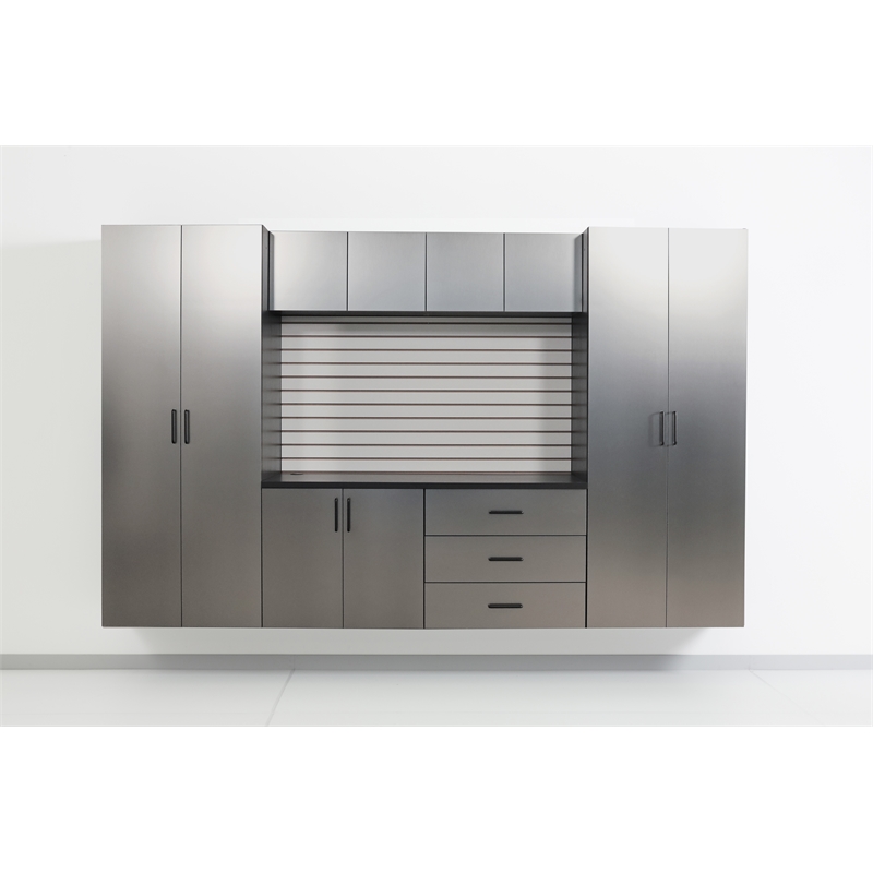 Klair Living Astro Series Metal Wall Mounted Storage Cabinet in Metallic Gray