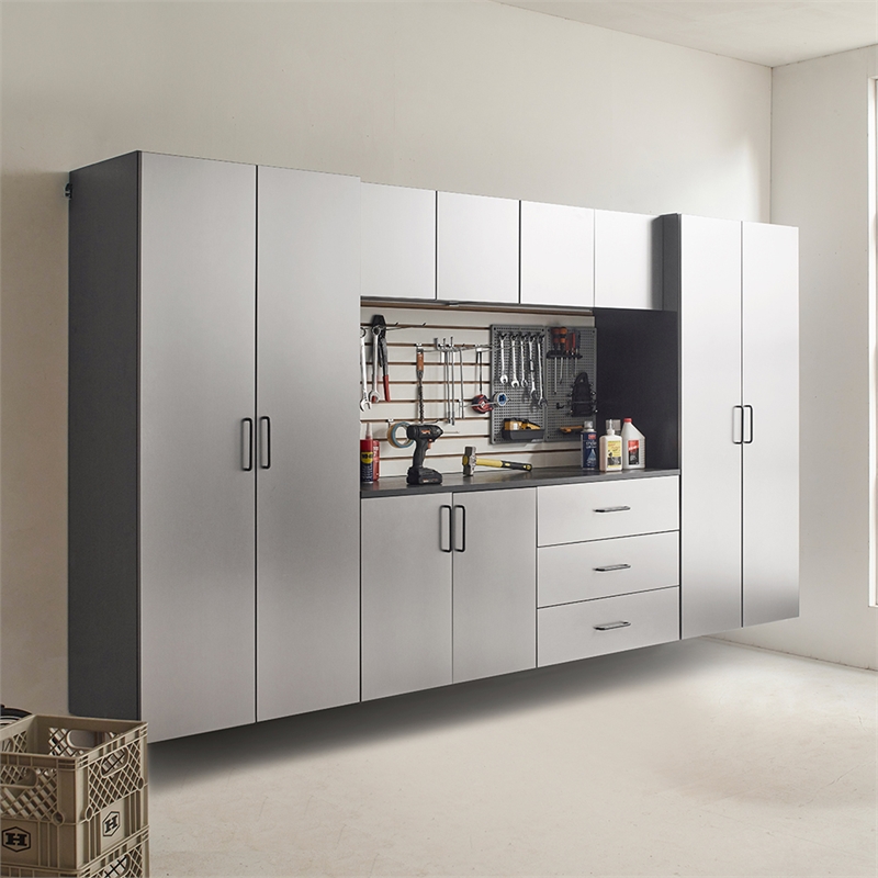 Klair Living Astro Series Metal Wall Mounted Storage Cabinet in Metallic Gray