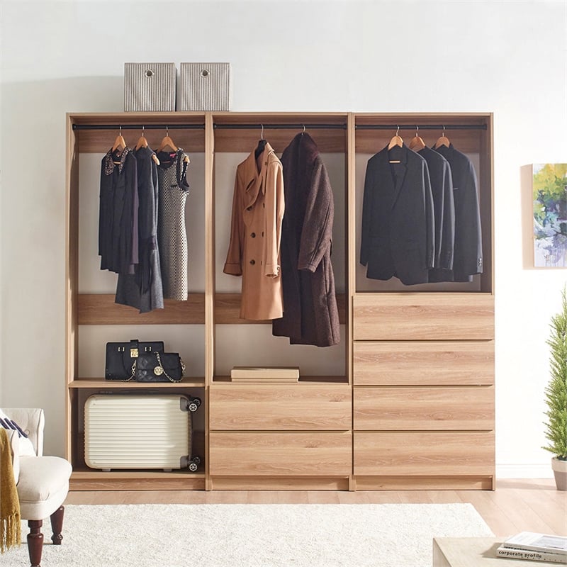 Klair Living Prosper Freestanding Walk in Wood Closet System in Oak