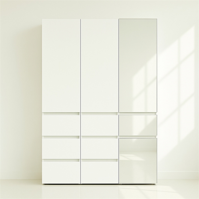 Klair Living Elise Slim Modular Wood Closet Cabinet with Drawers in White