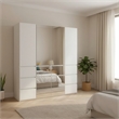 Klair Living Elise Modular Wood Closet System with Mirror in White