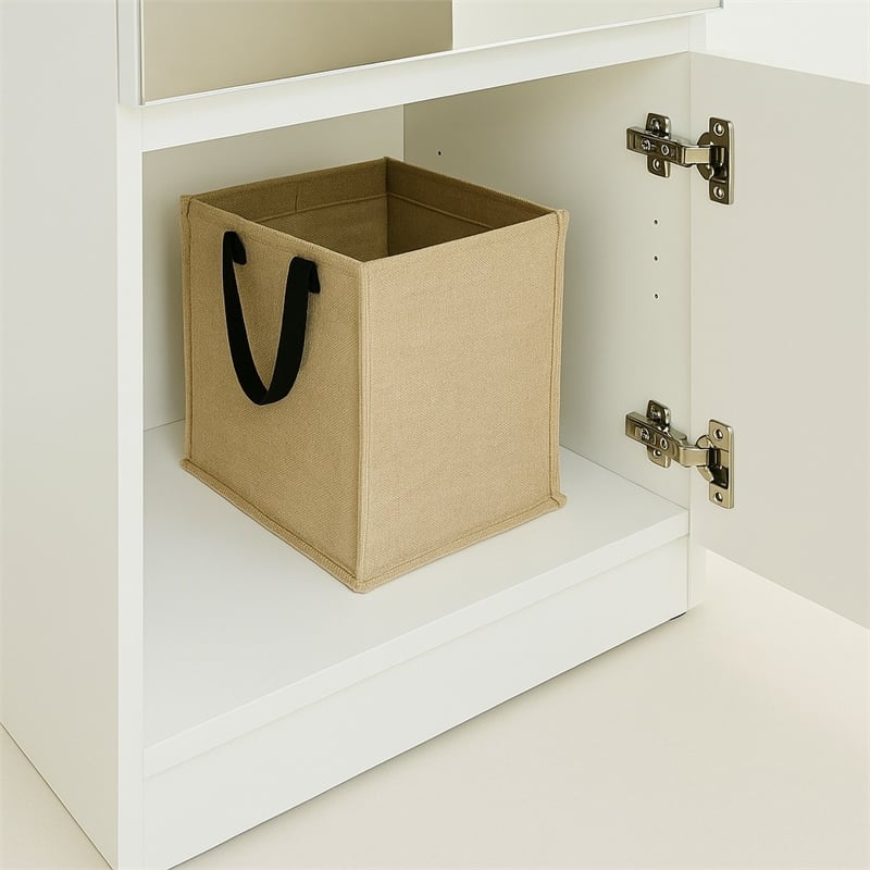 Klair Living Elise Slim Modular Wood Closet Cabinet with Mirror in White