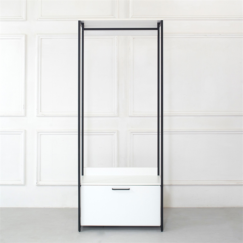Klair Living Fiona White Freestanding Walk in Wood Closet System w/ Metal Frame