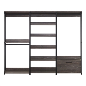 Klair Living Monica Wood Walk-in Closet System in Rustic Gray