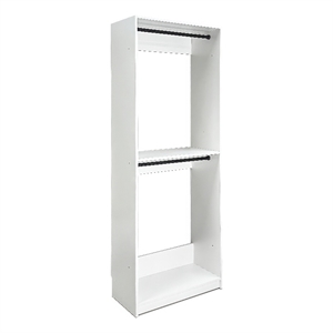 Klair Living Prosper 32&quot White Wood Walk-in Closet with Two Rods in Oak