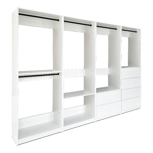 Klair Living Prosper White Freestanding Walk in Wood Closet System in Oak
