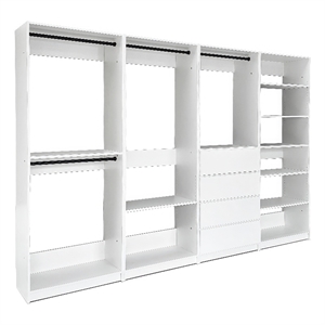 Klair Living Prosper White Freestanding Walk in Wood Closet System in Oak
