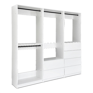 Klair Living Prosper White Freestanding Walk in Wood Closet System in Oak