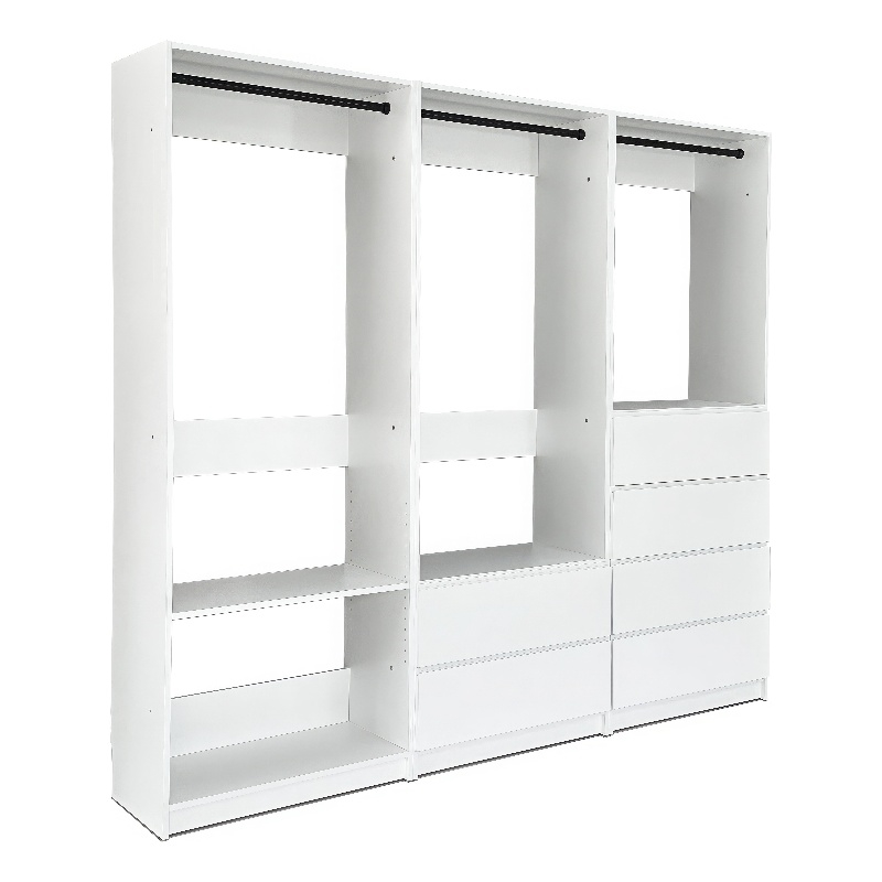 Klair Living Prosper White Freestanding Walk in Wood Closet System in Oak