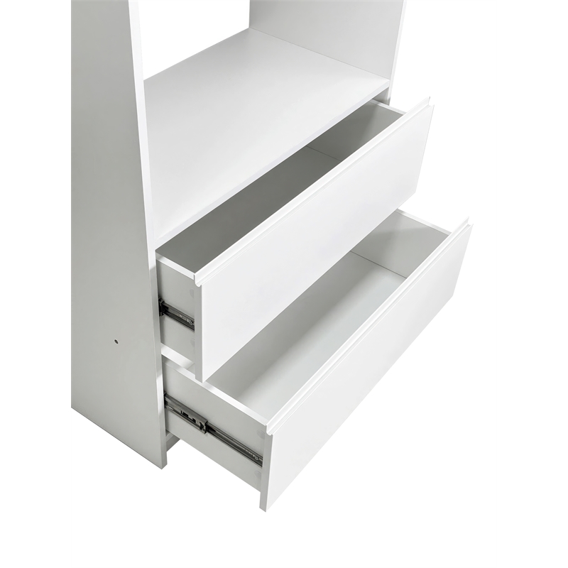 Klair Living Prosper White Freestanding Walk in Wood Closet System in Oak