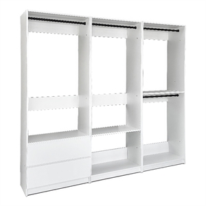 Klair Living Prosper White Freestanding Walk in Wood Closet System in Oak