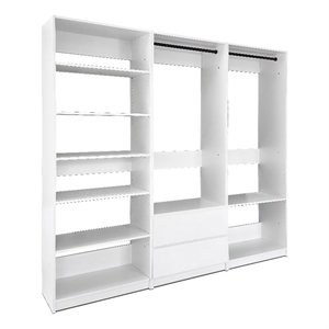 Klair Living Prosper White Freestanding Walk in Wood Closet System in Oak