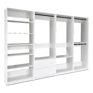 Klair Living Prosper White Freestanding Walk in Wood Closet System in Oak