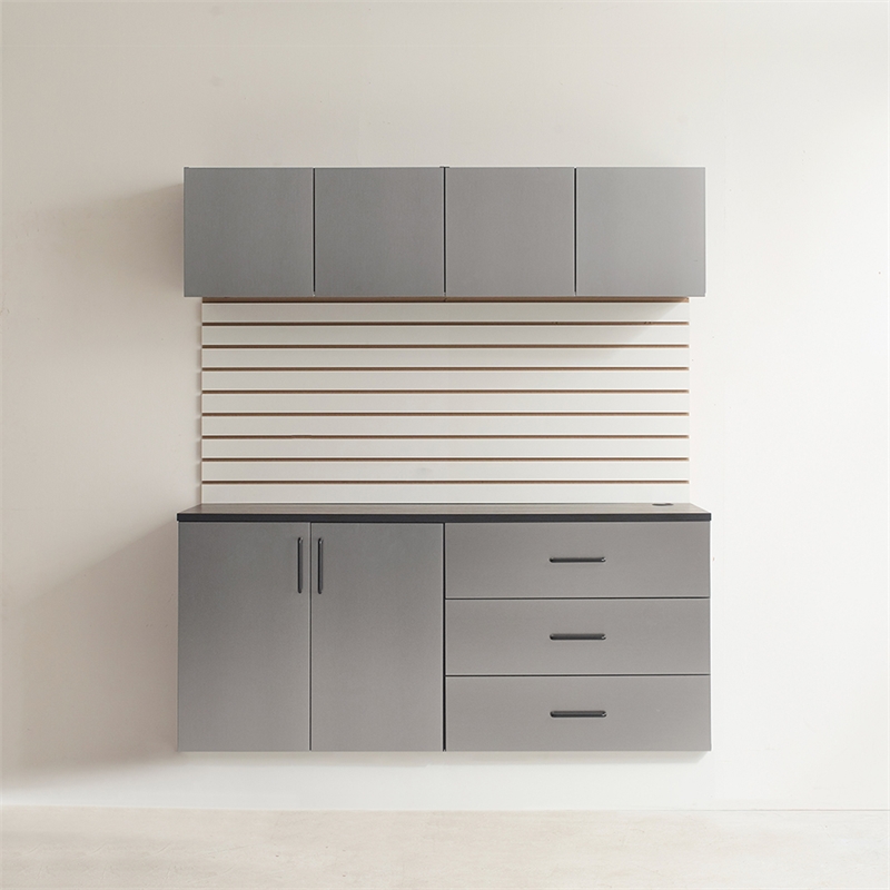 Klair Living Astro Series Garage Cabinet Set C (5-Piece) in Metallic Gray