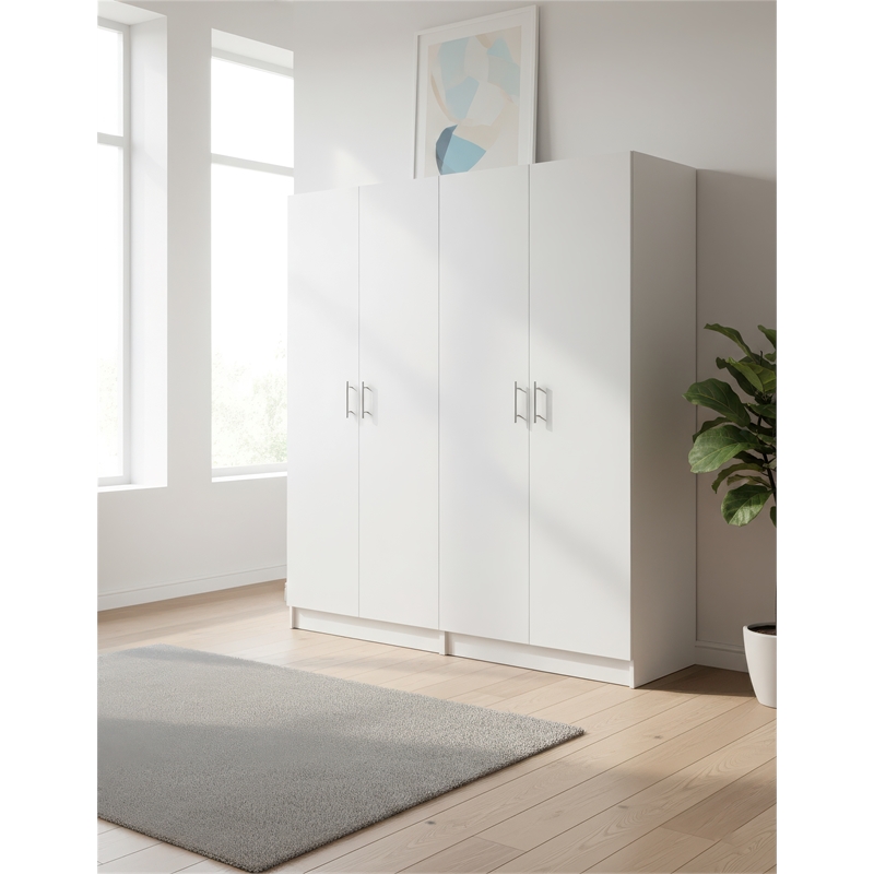 Klair Living Modex Multi-Purpose Utility Storage Cabinet (2-Piece Set) in White