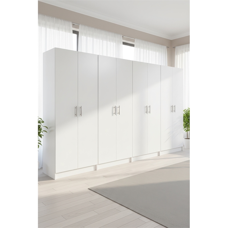 Klair Living Modex Multi-Purpose Utility Storage Cabinet (4-Piece Set) in White