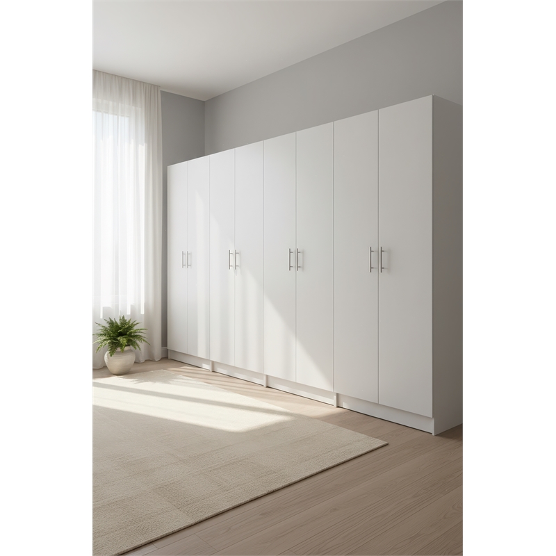 Klair Living Modex Multi-Purpose Utility Storage Cabinet (4-Piece Set) in White