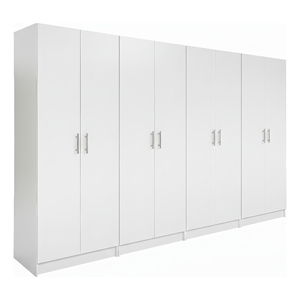 Klair Living Modex Multi-Purpose Utility Storage Cabinet (4-Piece Set) in White