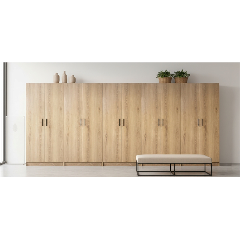 Klair Living Modex Multi-Purpose Utility Storage Cabinet (5-Piece Set) in Oak