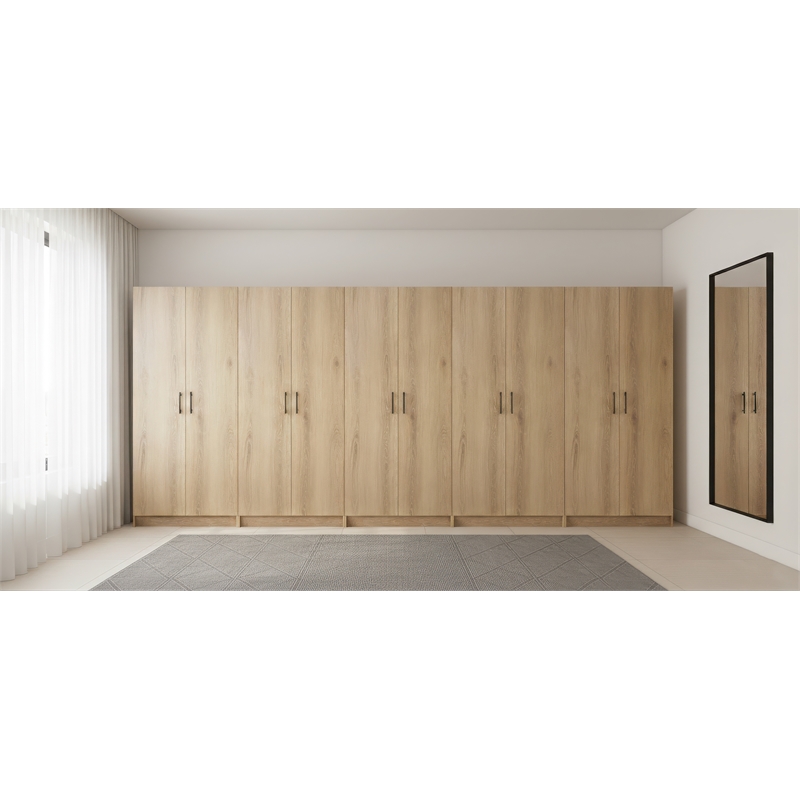 Klair Living Modex Multi-Purpose Utility Storage Cabinet (5-Piece Set) in Oak
