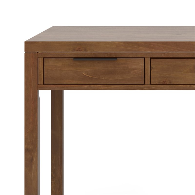 Simpli Home Solid Wood Medium Saddle Brown Desk Rectangular Contemporary 60