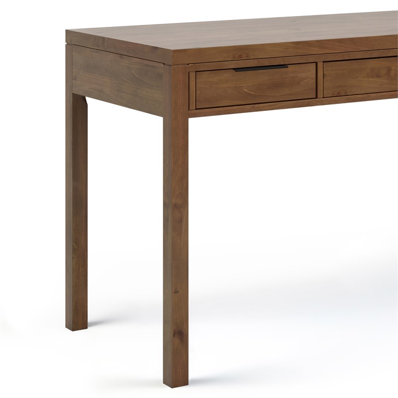Simpli Home Solid Wood Medium Saddle Brown Desk Rectangular Contemporary 60