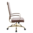 Urbanpro Modern High-Back Leather Office Chair With Gold Frame in Brown