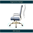 UrbanPro Modern Faux Leather/Steel High-Back Office Chair in Navy Blue/Gold