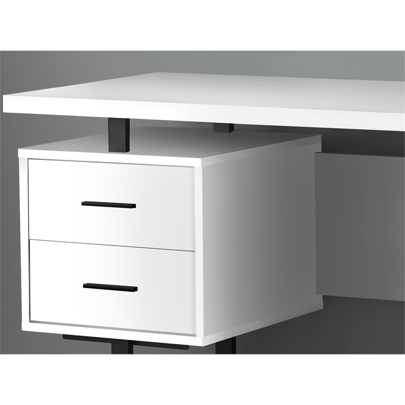Urbanpro Laminate White and Black Computer Desk Rectangular Reversible 49