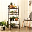 Urbanpro 4-Tier Bamboo Ladder Shelf Plant Display Stand Rack Bookshelf in Brown