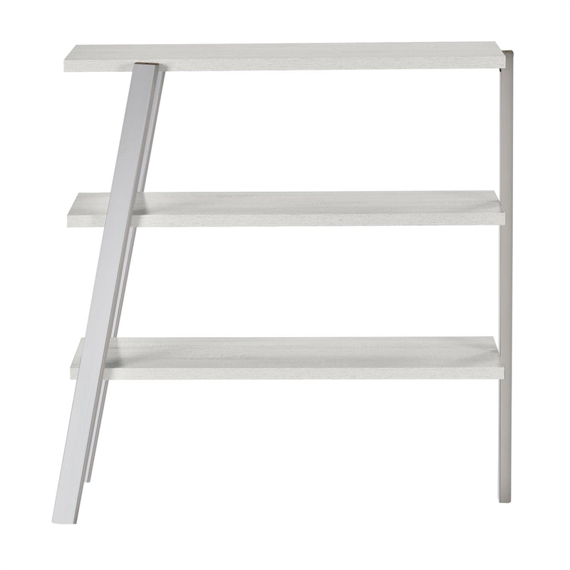 UrbanPro Contemporary 3 Shelf Bookshelf in White Ash
