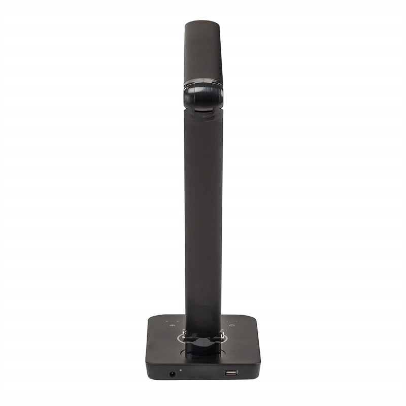 UrbanPro Modern LED Lamp with Wireless Charging Pad & USB Port in Black