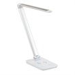 UrbanPro Modern LED Lamp with Wireless Charging Pad & USB Port in Silver