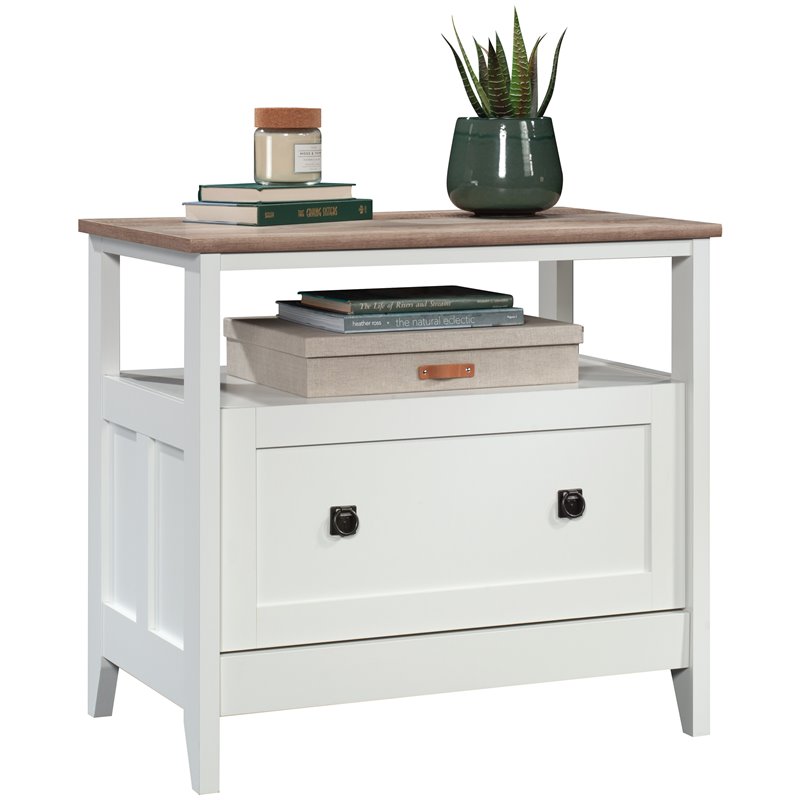 UrbanPro Engineered Wood Glacier White Lateral File Cabinet Rectangular Unassembled