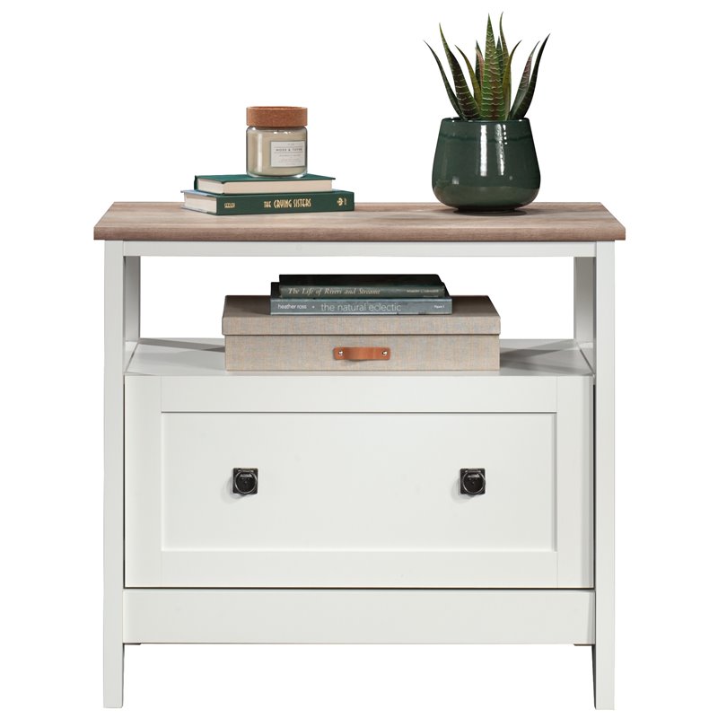 UrbanPro Engineered Wood Glacier White Lateral File Cabinet Rectangular Unassembled
