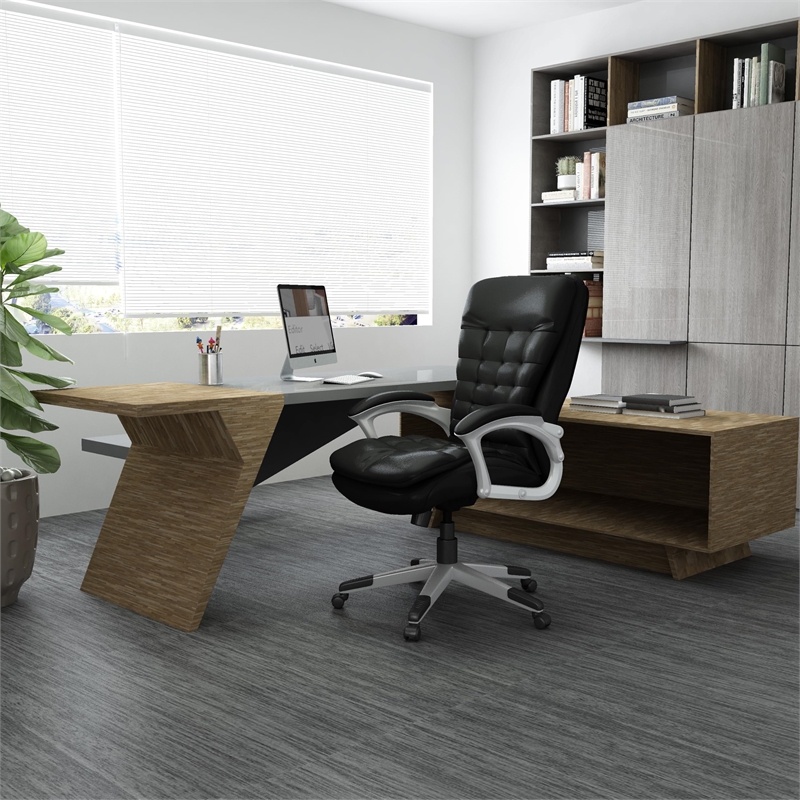 UrbanPro Executive High Back Pillow Top Office Chair in Black