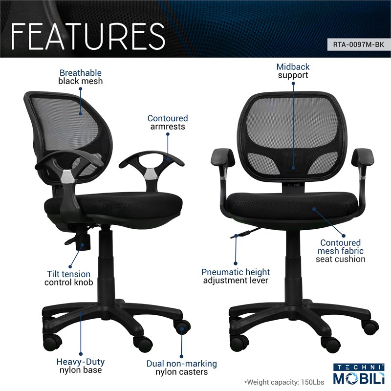 UrbanPro Mesh Office Chair in Black