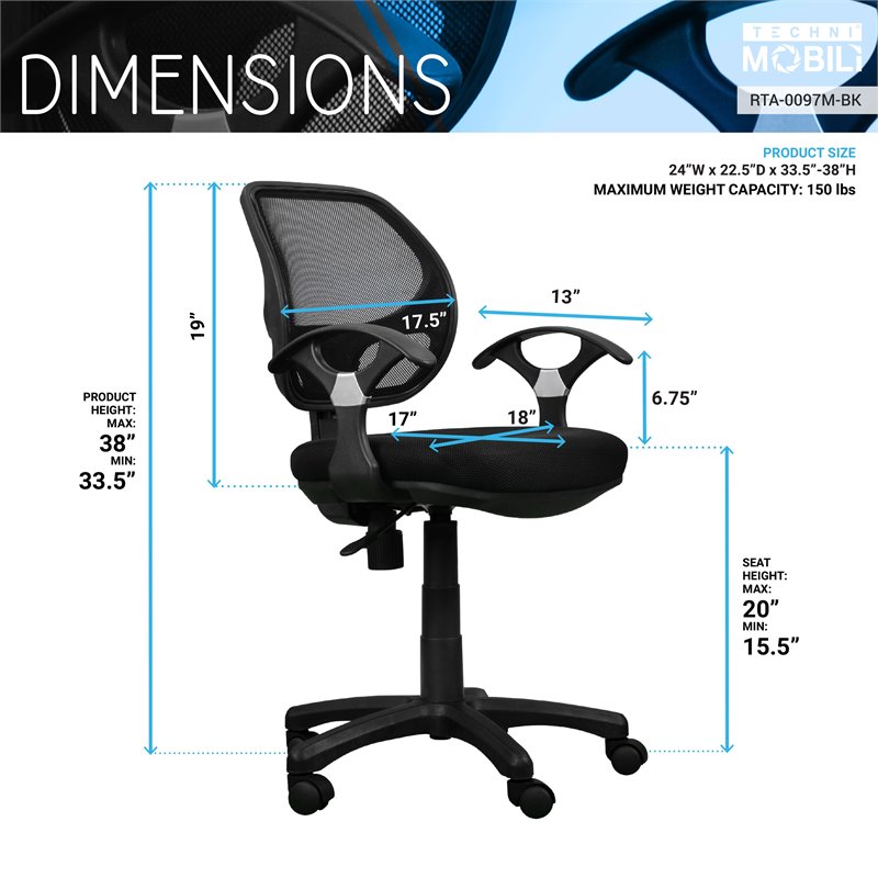 UrbanPro Mesh Office Chair in Black